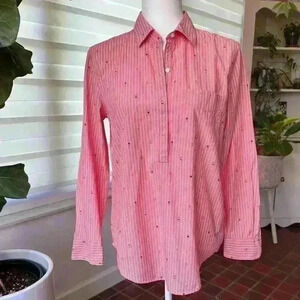 GAP Women´s Tunic Top Blouse, Size XS Novelty Print Long Sleeve 100% Cotton